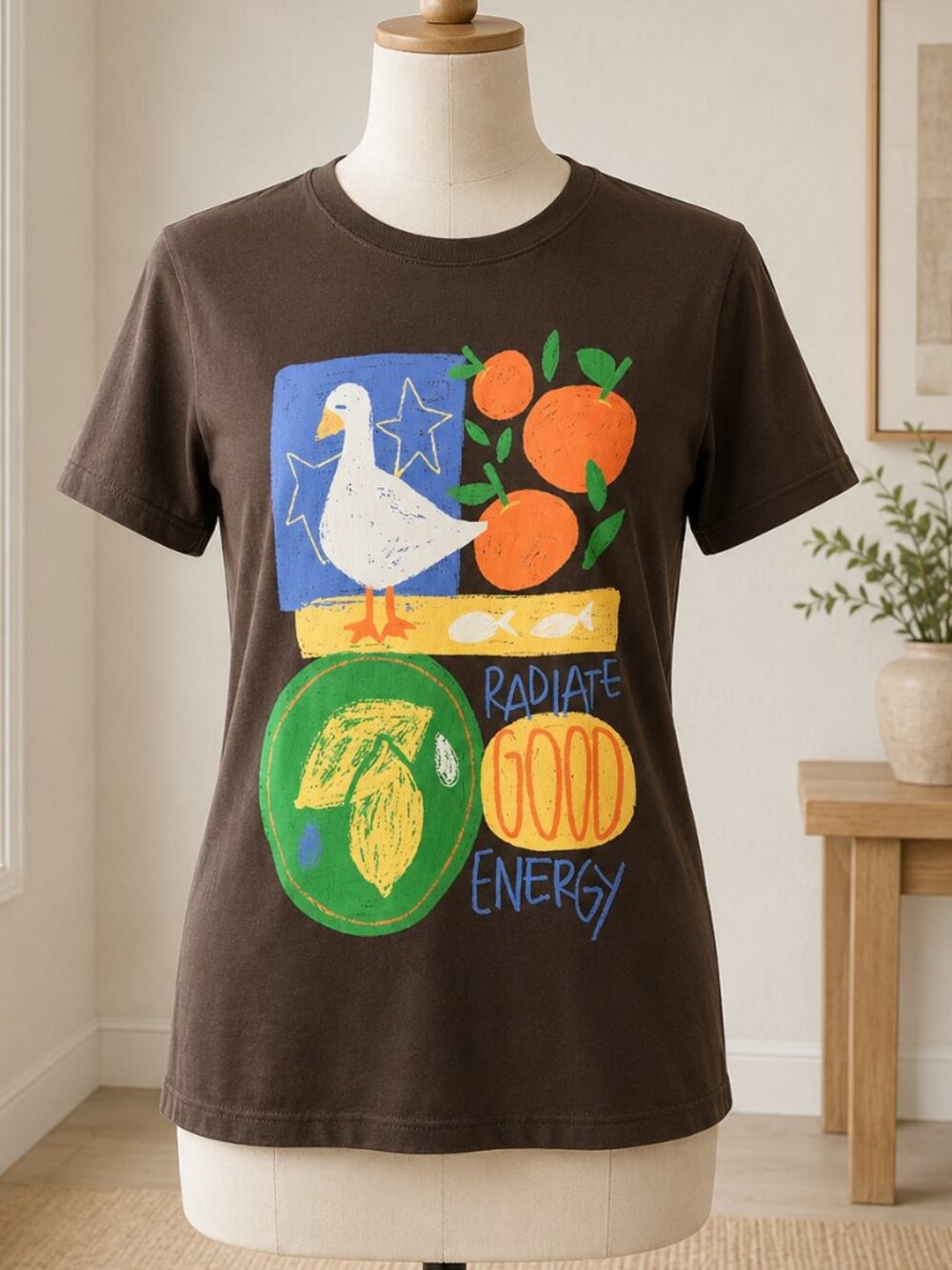 Chemistry Brown Radiate Good Energy Graphic T-Shirt